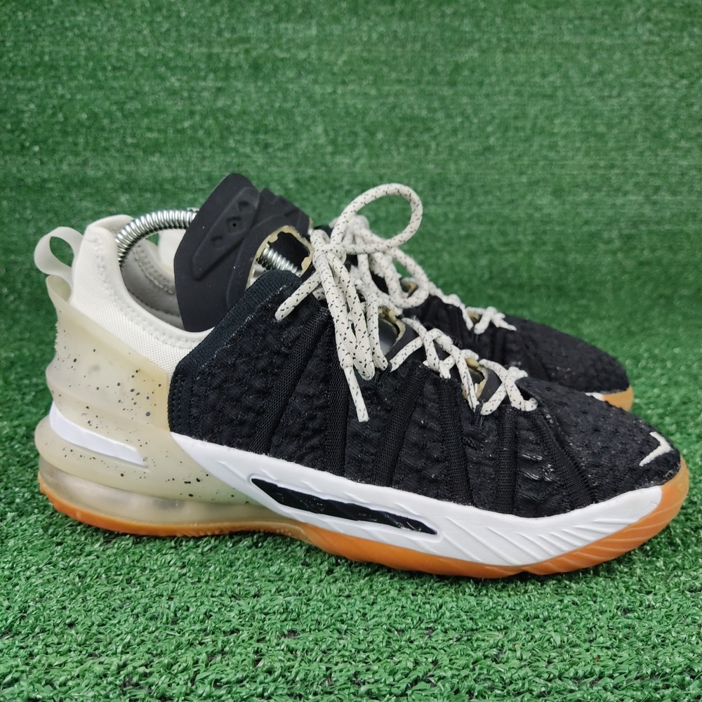 Nike Basketball Shoes Youth 5.5Y Black LeBron 18 Low CW2760-007 Gum Sole Sneaker